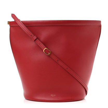 Celine Smooth Calfskin Clasp Bucket Bag Red 1 of 14