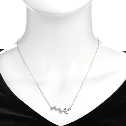 Tiffany Sterling Silver Paloma Picasso Olive Leaf Vine Pendant Necklace 2 of 4