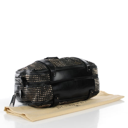 Burberry Prorsum Calfskin Studded Knight Satchel Black 4 of 8