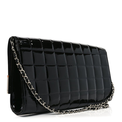 Chanel Patent Chocolate Bar Chain Clutch Black 3 of 10