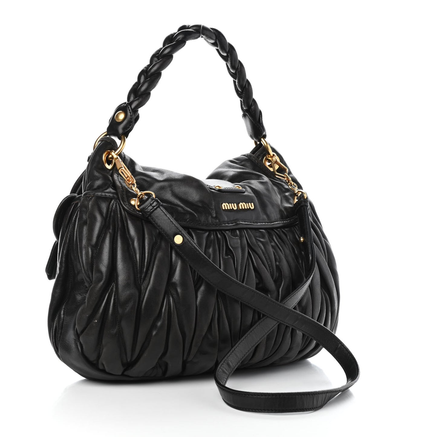 Nappa Matelasse Coffer Hobo Black