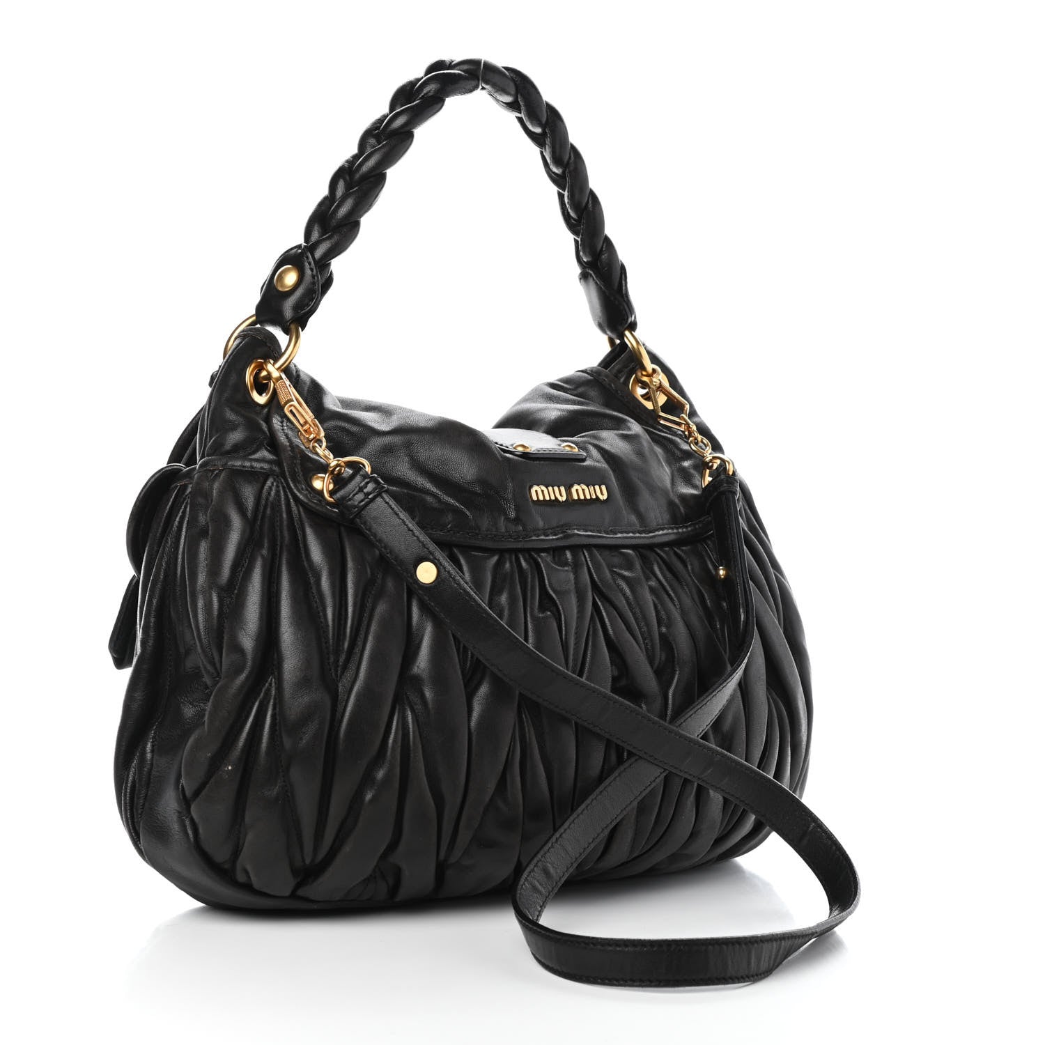 Miu Miu Nappa Matelasse Coffer Hobo Black 2 of 4