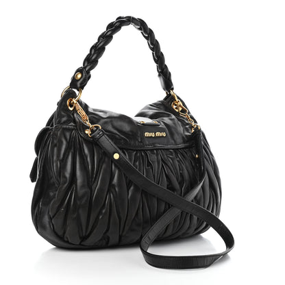 Miu Miu Nappa Matelasse Coffer Hobo Black 2 of 4