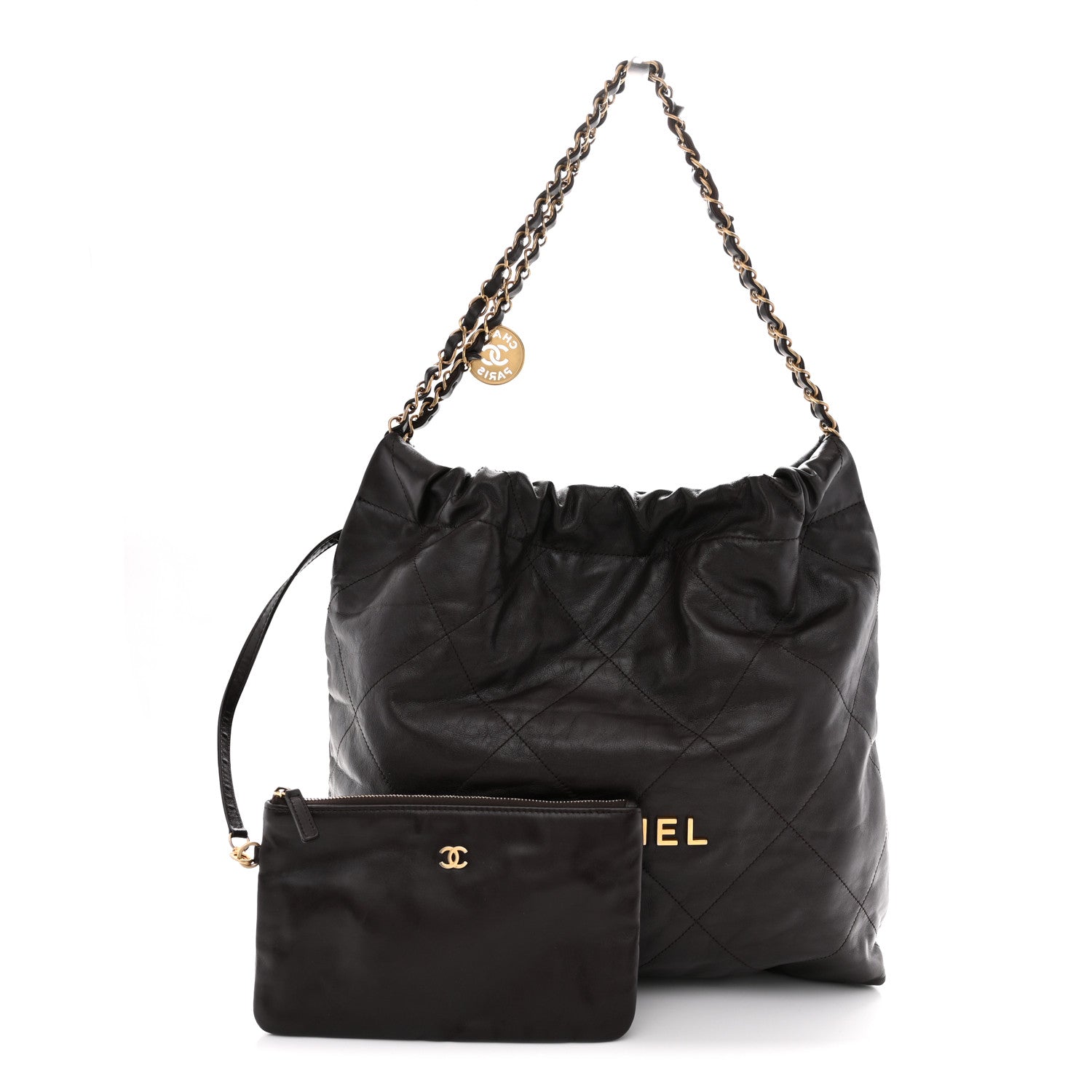 Chanel Shiny Calfskin Quilted Small Chanel 22 Dark Brown 3 of 11