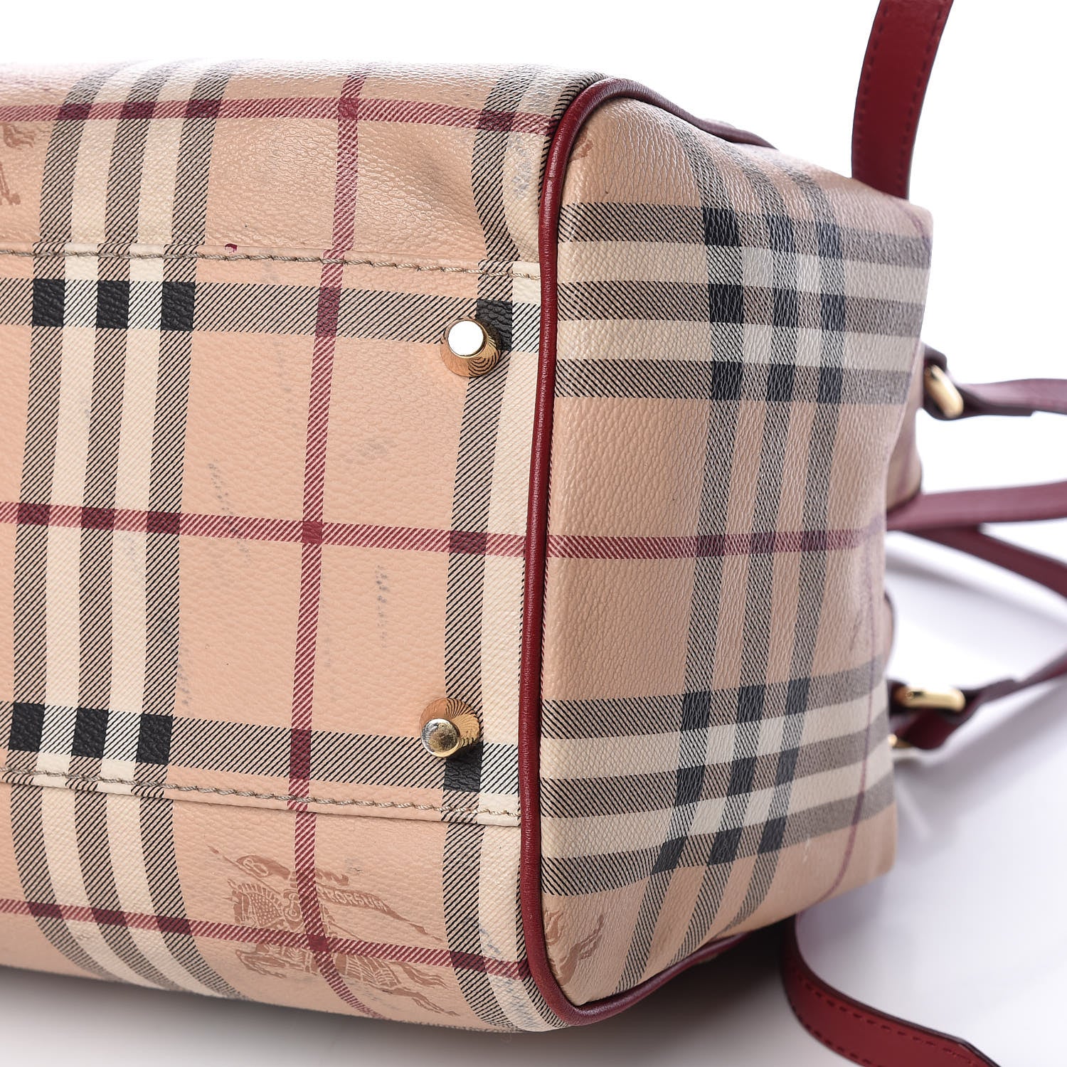Burberry Haymarket Check Small Canterbury Tote Military Red 11 of 15