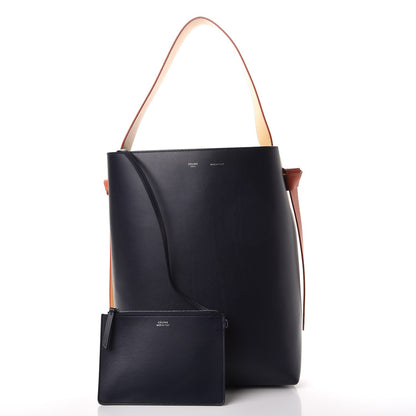 Celine Shiny Smooth Calfskin Small Twisted Cabas Navy Beige 3 of 11