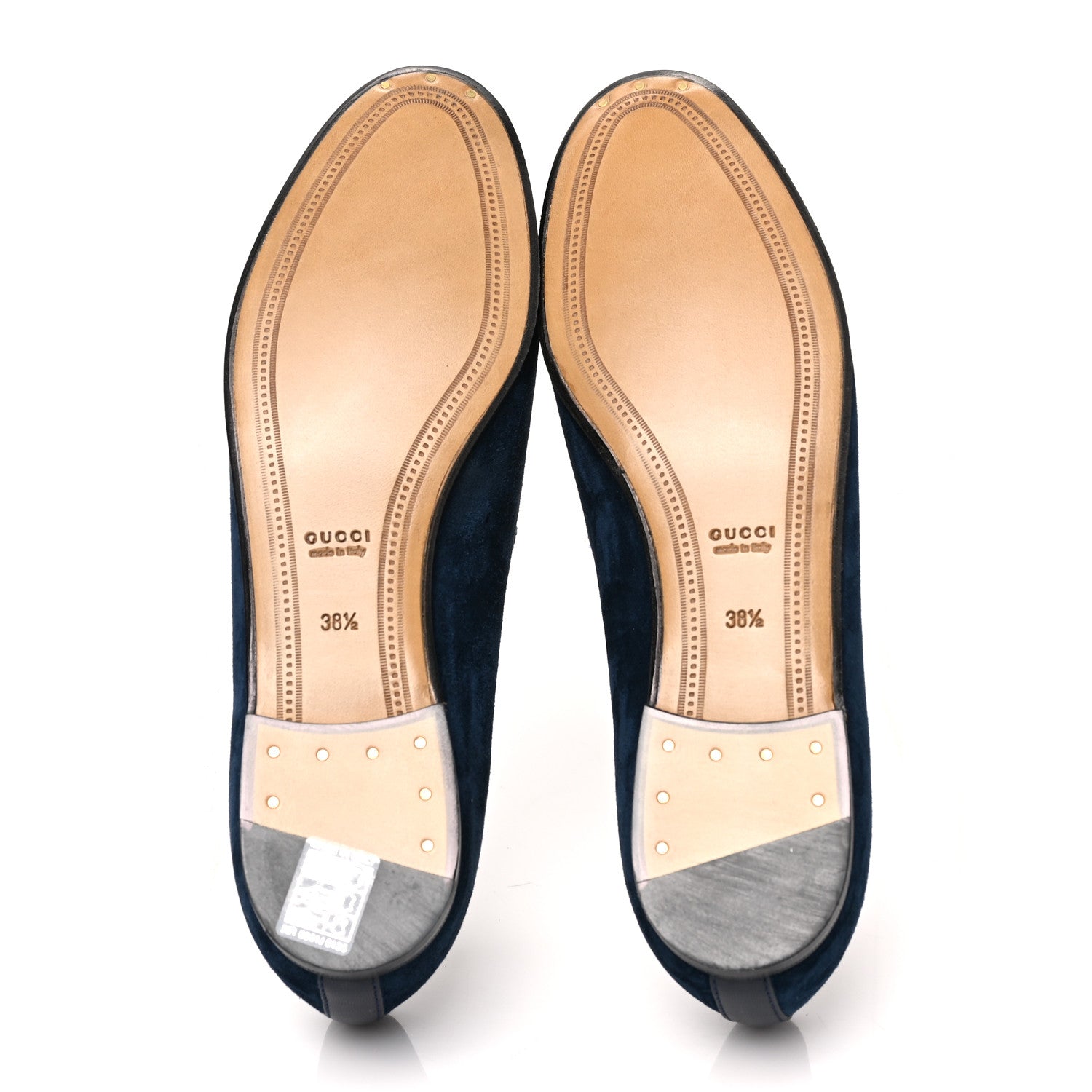 Gucci Suede Horsebit Womens Jordaan Loafers 38.5 Blue 5 of 8
