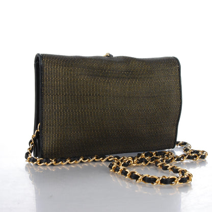 Chanel Tassel Clutch With Chain Black Gold 3 of 7