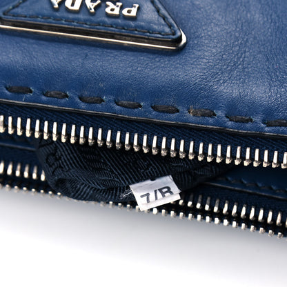 Prada City Calf Hand Stitched Medium Galleria Double Zip Tote Bleuette 13 of 17