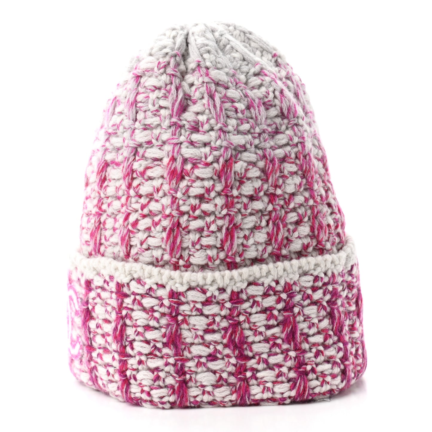 Cashmere Logo Beanie Hat Light Beige Dark Pink Light Pink