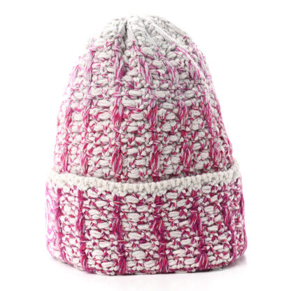 Chanel Cashmere Logo Beanie Hat Light Beige Dark Pink Light Pink 4 of 7