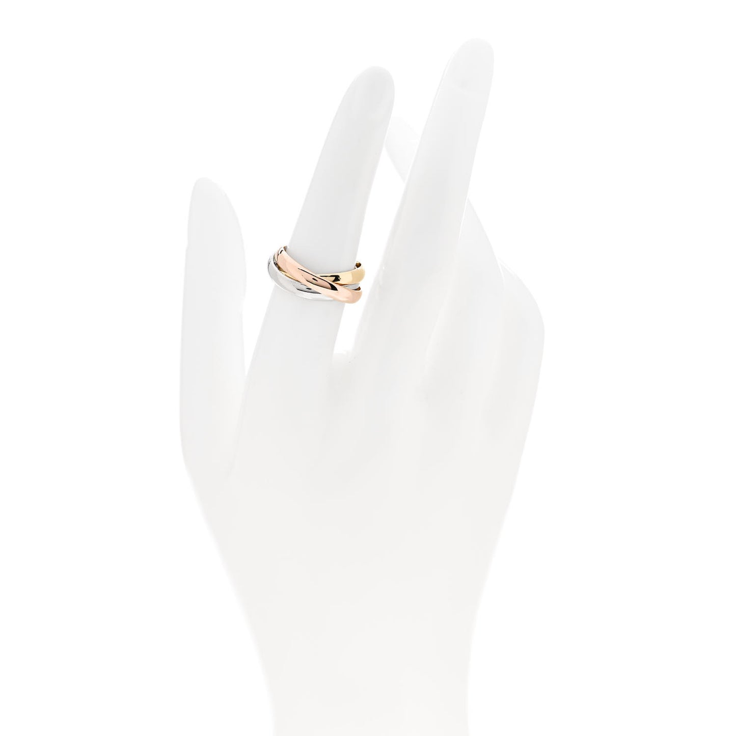 18K Pink Yellow White Gold Classic Trinity Ring 52 6