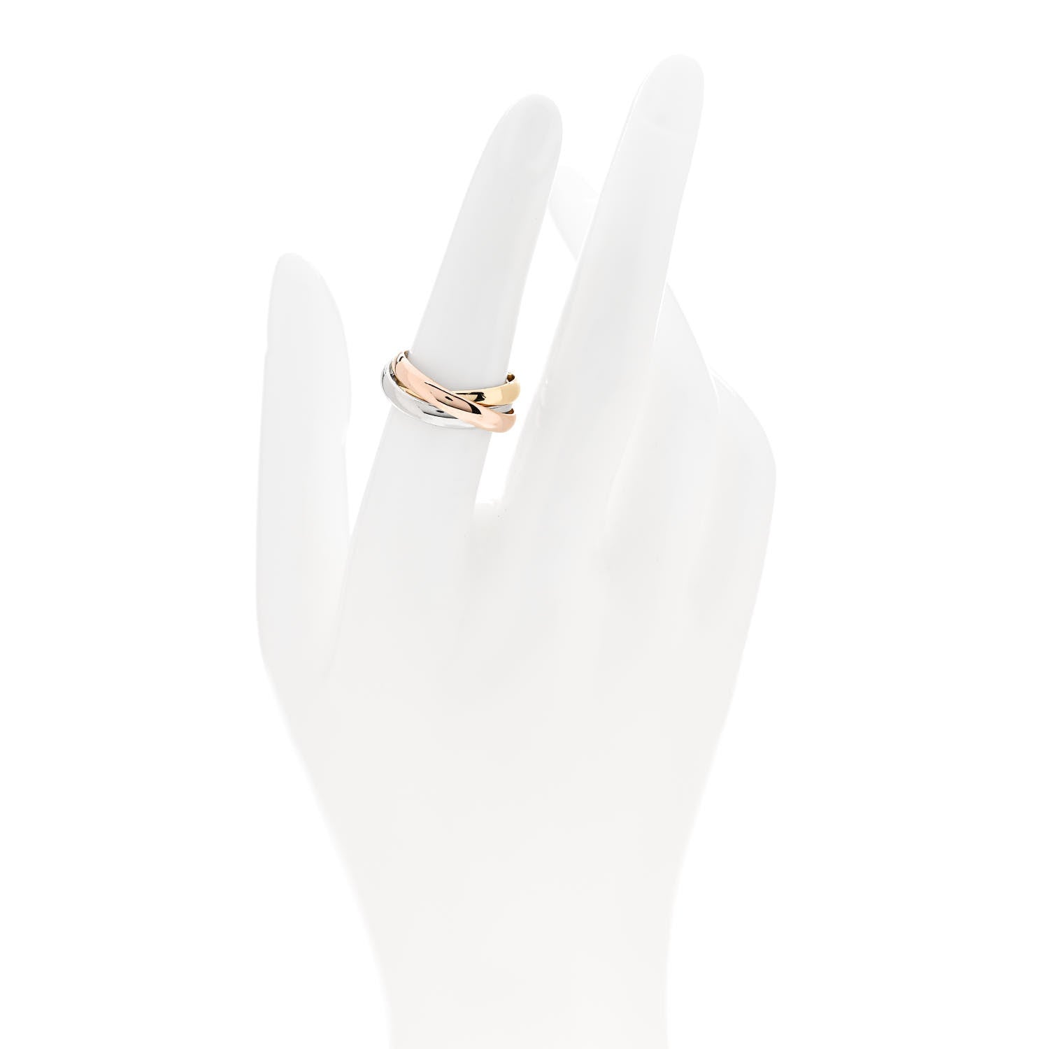 Cartier 18K Pink Yellow White Gold Classic Trinity Ring 52 6 2 of 6