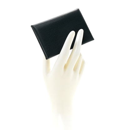 Hermes Chevre Mysore Duo Calvi Card Case Bleu Abysse 2 of 10