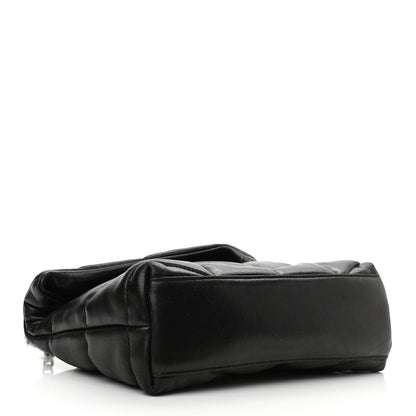 Saint Laurent Lambskin Quilted Toy Loulou Puffer Monogram Chain Satchel Black 4 of 16