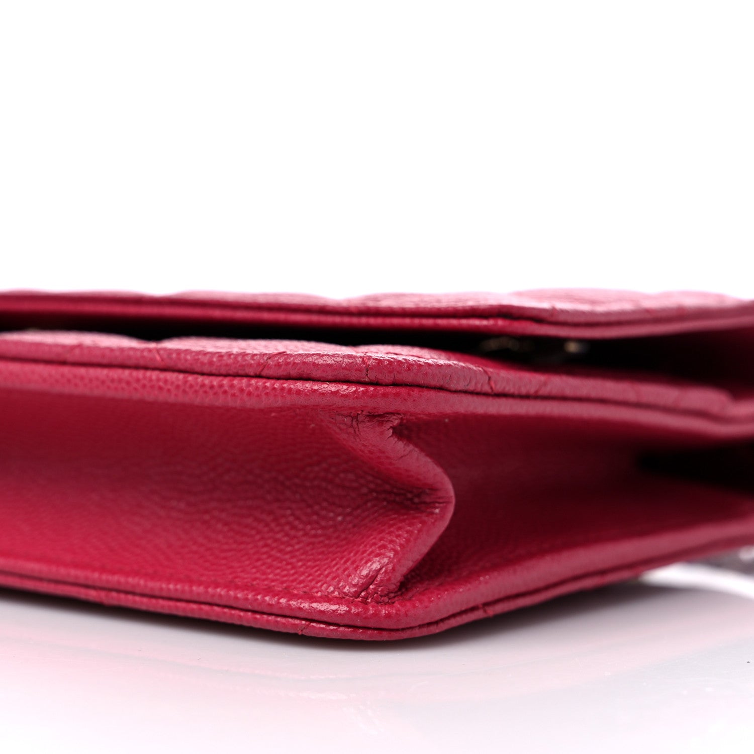 Chanel Caviar Quilted Wallet on Chain WOC Dark Pink 9 of 10