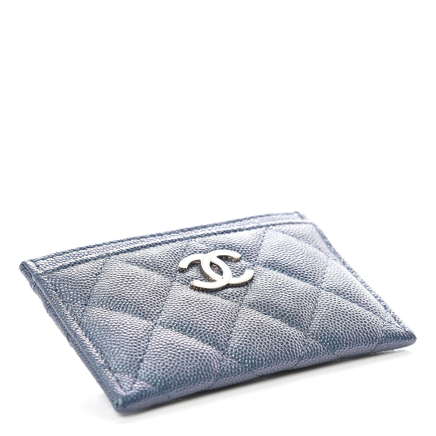 Chanel Iridescent Caviar Quilted Card Holder Dark Blue 4 of 9