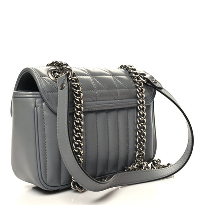 Gucci Calfskin Matelasse Aria Mini GG Marmont Shoulder Bag Deep Grey 3 of 13