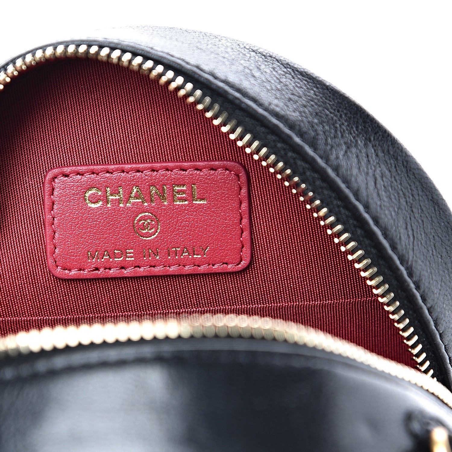 Chanel Shiny Goatskin Quilted 19 Round Clutch With Chain Black 5 of 11