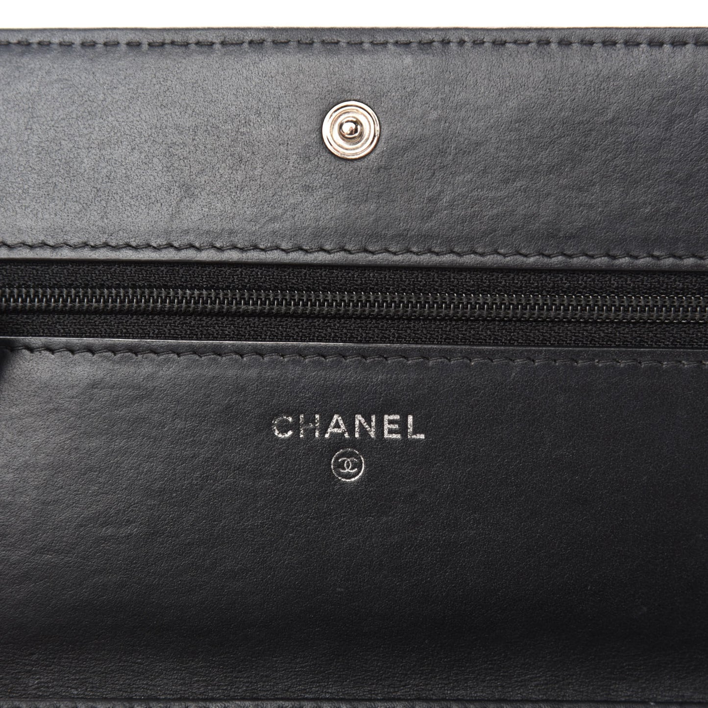Calfskin Quilted Boy Wallet On Chain WOC Black