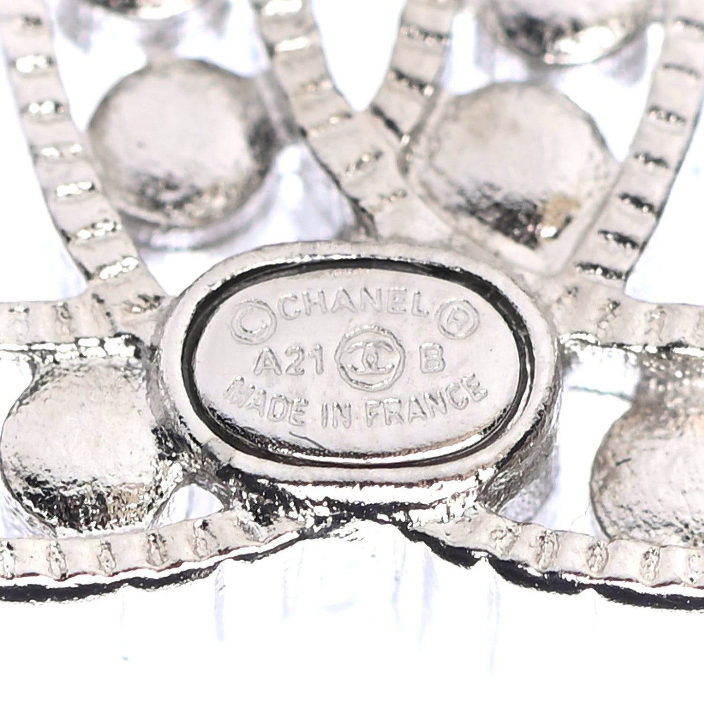 Crystal CC Earrings Silver
