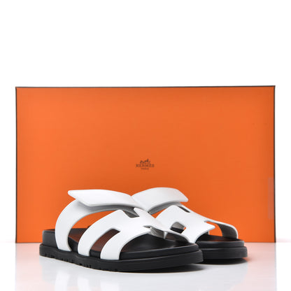 Hermes Calfskin Womens Chypre Sandals 36 White 9 of 9
