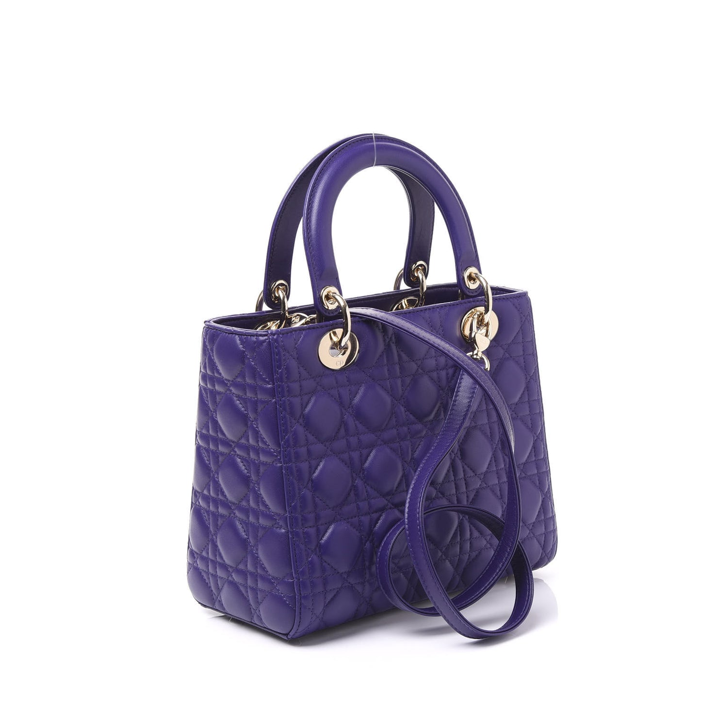 Lambskin Cannage Medium Lady Dior Purple