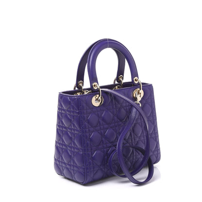 Christian Dior Lambskin Cannage Medium Lady Dior Purple 2 of 8