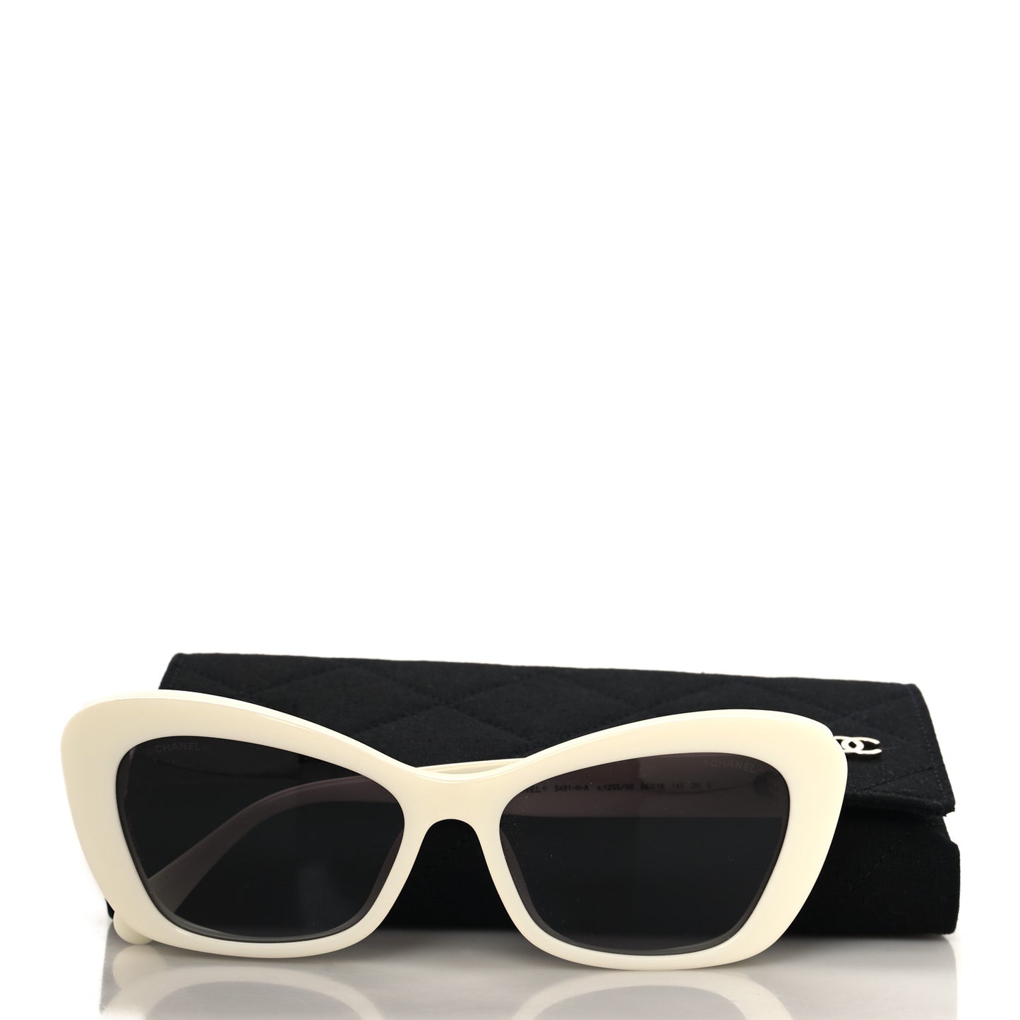 Acetate Pearl Cat Eye CC Sunglasses 5481-H-A White