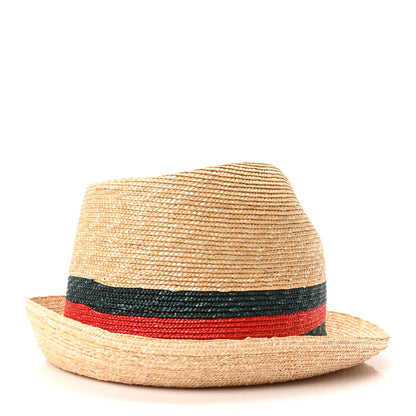 Gucci Abaca Straw Web Fedora Hat M 6 of 10