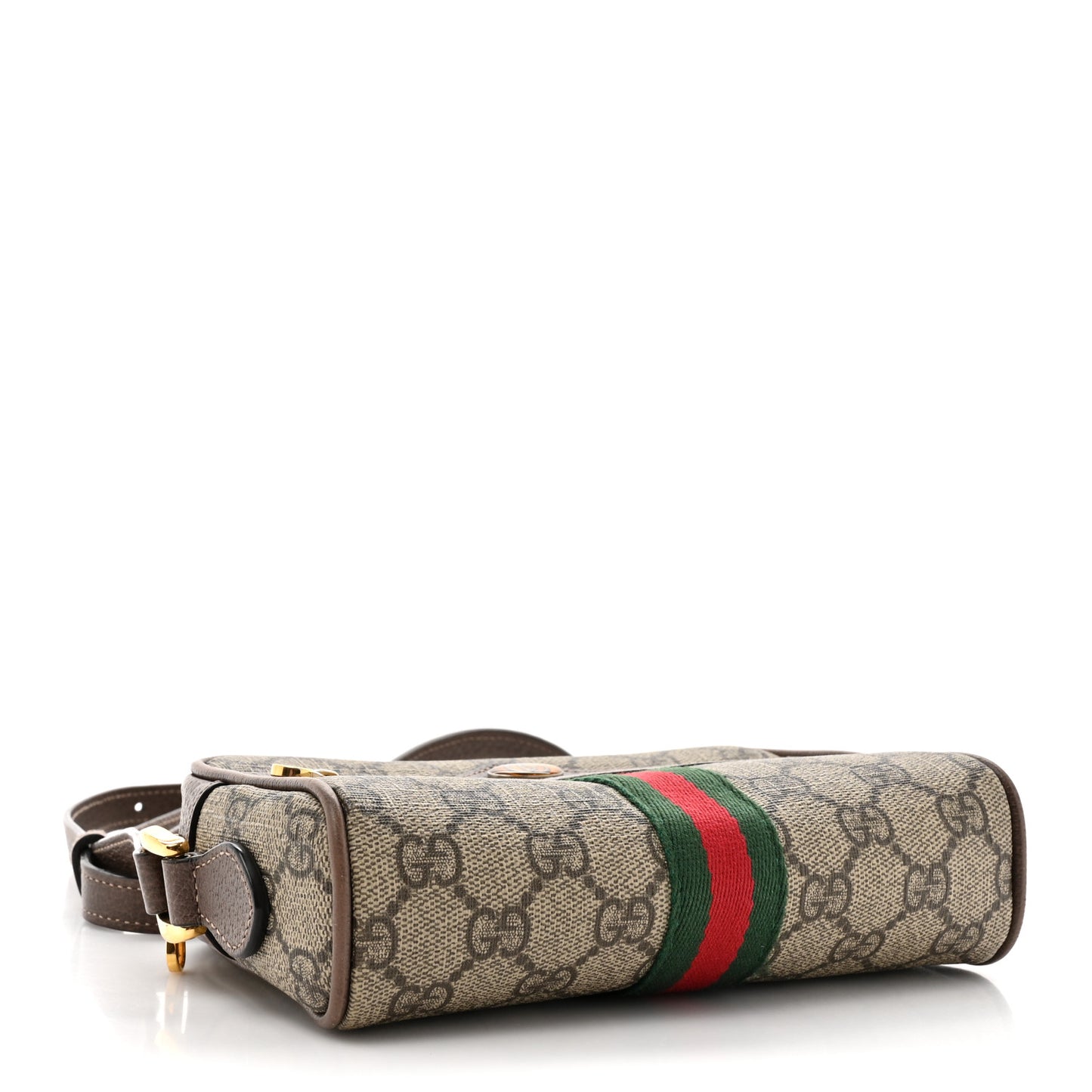 GG Supreme Monogram Web Mini Ophidia Shoulder Bag Brown