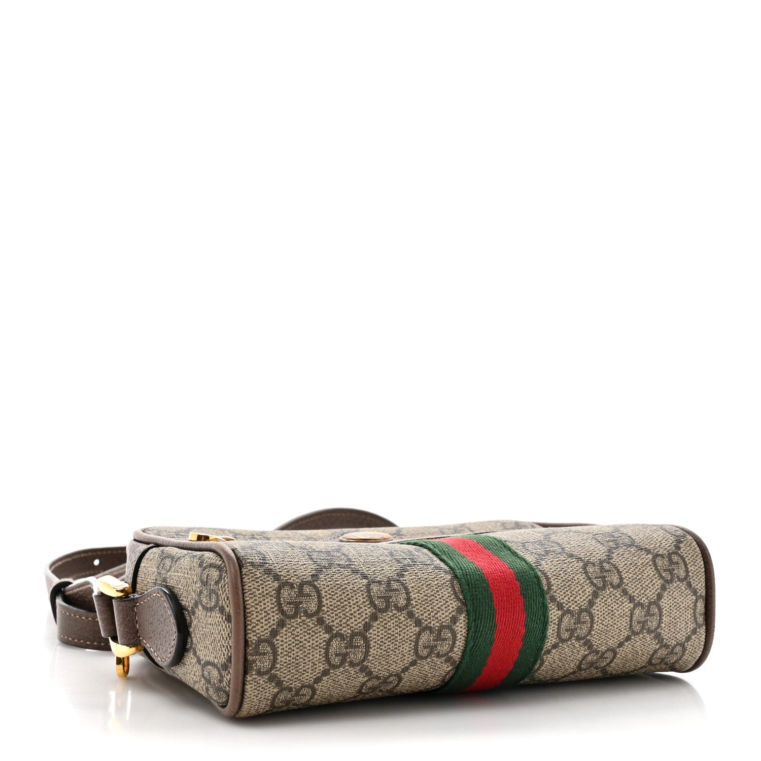 Gucci GG Supreme Monogram Web Mini Ophidia Shoulder Bag Brown 4 of 18