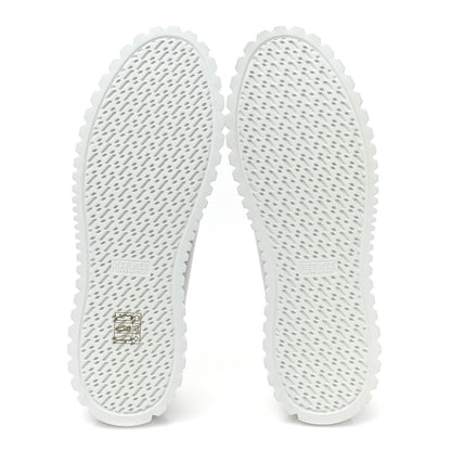 Hermes Metallic Calfskin Cross Sneakers 39 Silver 6 of 9