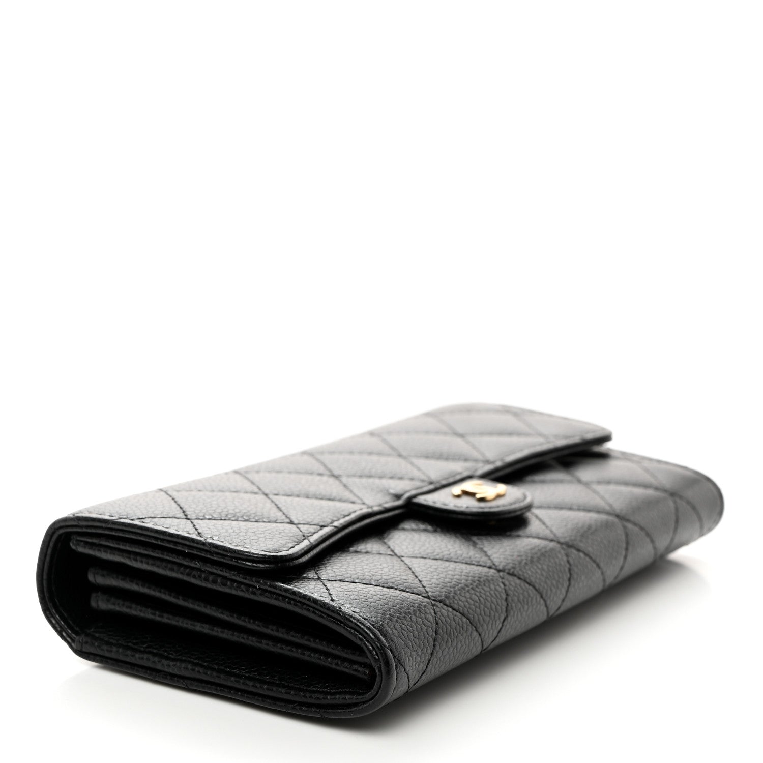 Chanel Caviar Quilted Large Gusset Flap Wallet Black 4 of 9