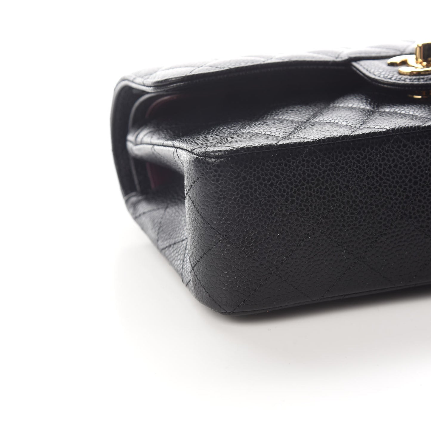 Caviar Quilted Small Double Flap Black