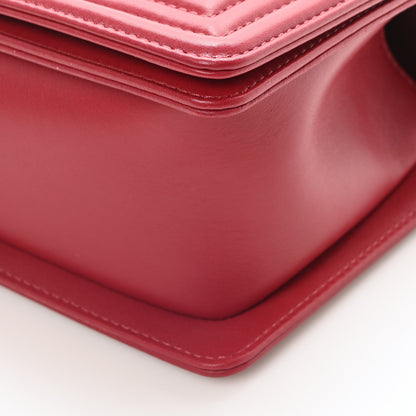Chanel Lambskin Chevron Chain Stitched Medium Boy Flap Dark Red 10 of 10