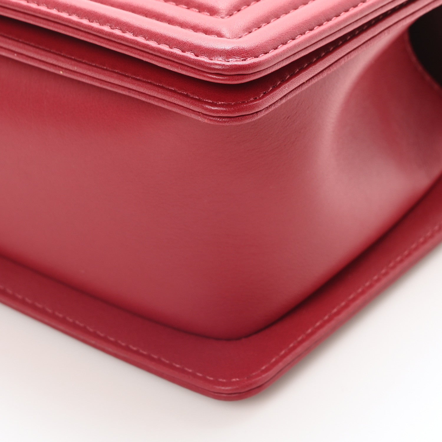 Chanel Lambskin Chevron Chain Stitched Medium Boy Flap Dark Red 10 of 10