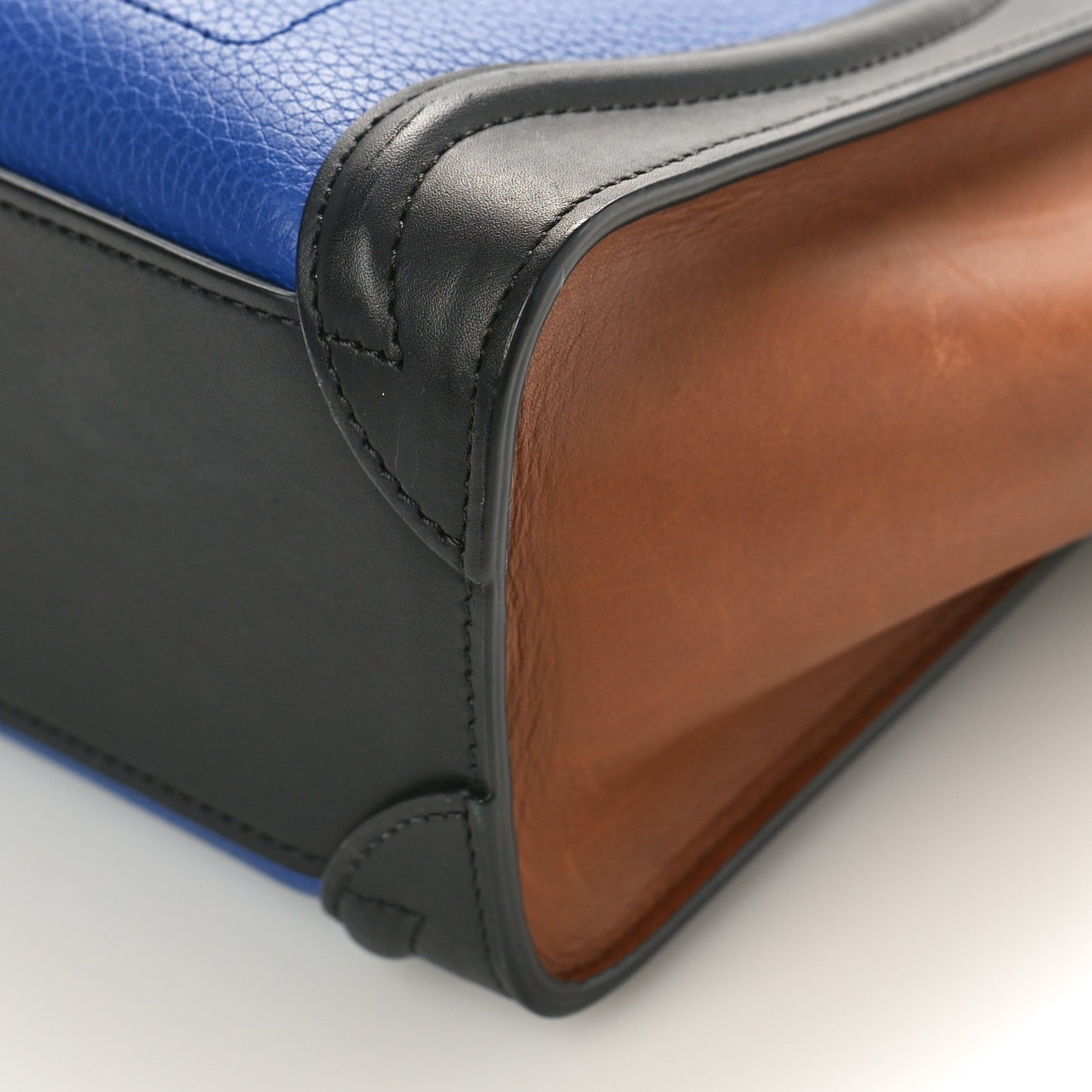 Smooth Drummed Calfskin Nano Tri-Color Luggage Indigo