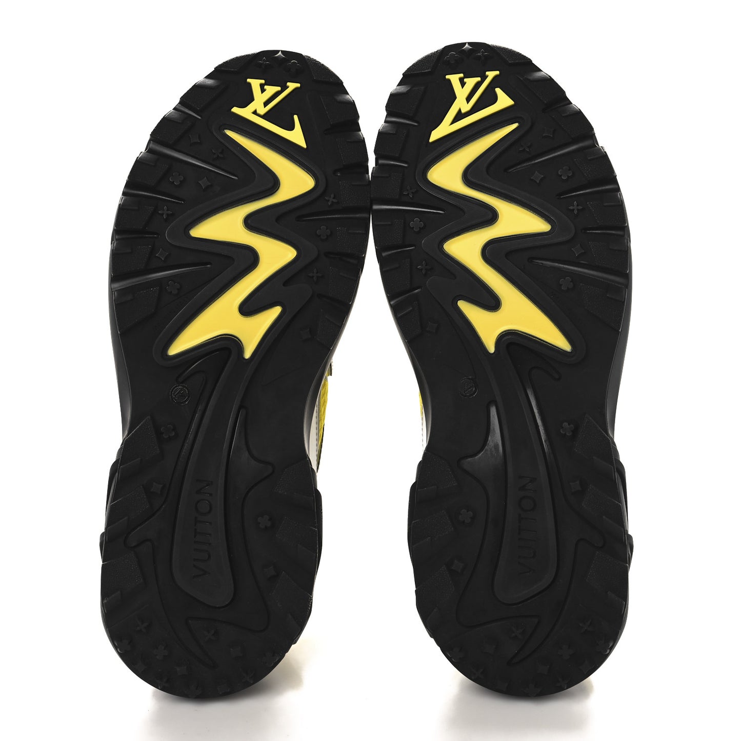 Metallic Calfskin Mesh Mens LV Runner Tatic Sneakers 6 Yellow