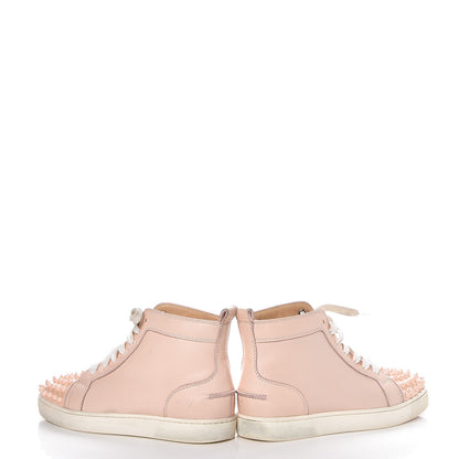 Christian Louboutin Patent Calfskin Lou Spikes Flat Sneakers 38 Poudre 6 of 28