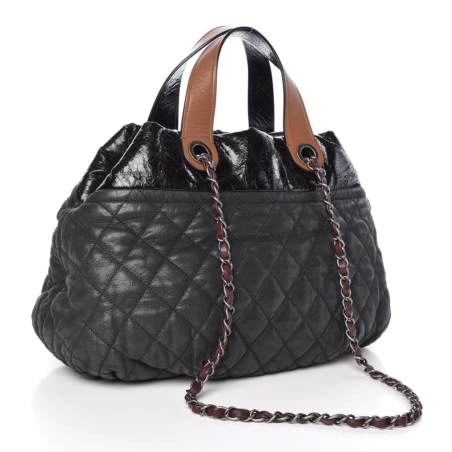 Chanel Iridescent Calfskin Small In the Mix Tote Dark Green 3 of 12