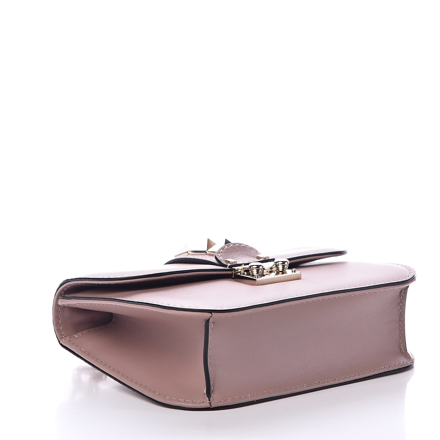 Valentino Garavani Vitello Small Glam Lock Rockstud Flap Poudre 4 of 10