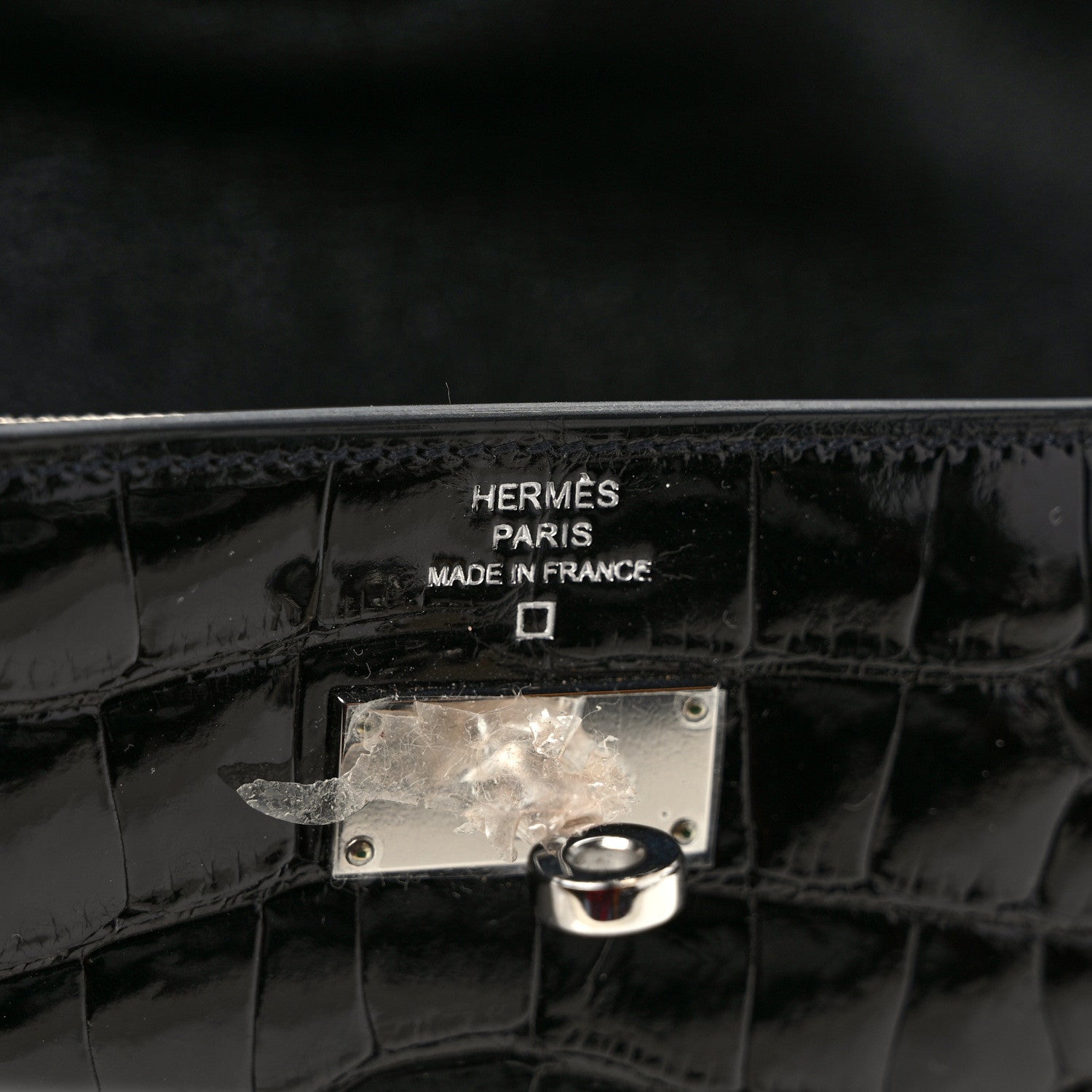 Hermes Shiny Alligator Kelly Longue Wallet Black 6 of 7