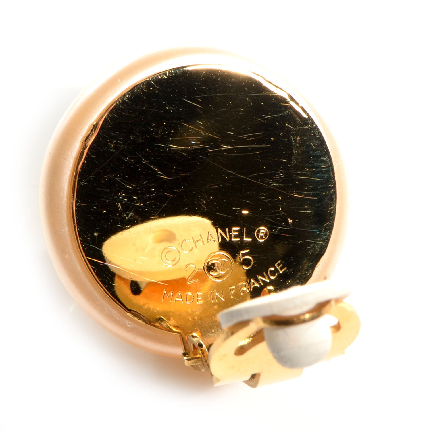 Chanel Pearl CC Clip On Earrings Gold 3 of 5