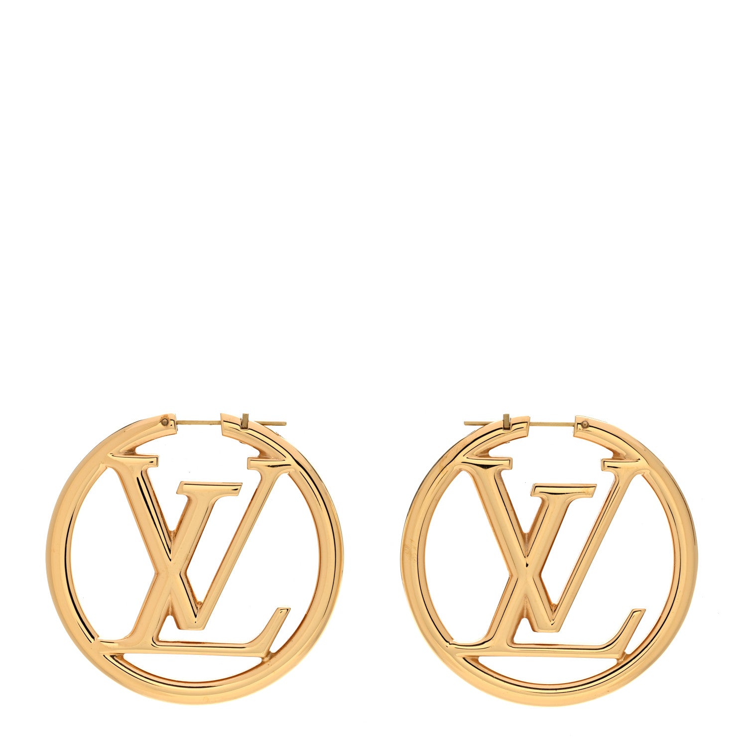 Louis Vuitton Metal Louise Hoop Earrings Gold 1 of 6