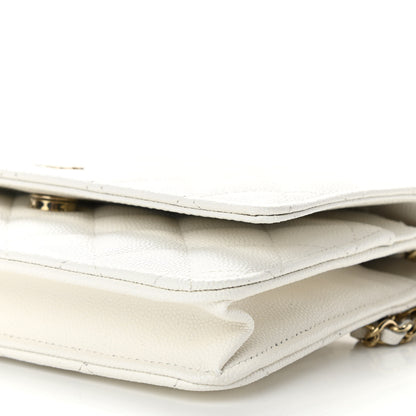Chanel Caviar Quilted Wallet On Chain WOC White 11 of 12