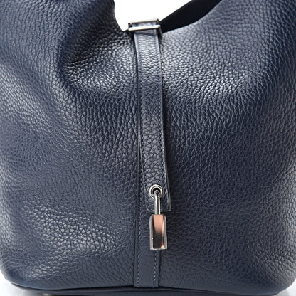 Hermes Taurillon Clemence Swift Eclat Picotin Lock 22 MM Bleu Nuit Bleu Electrique 8 of 12