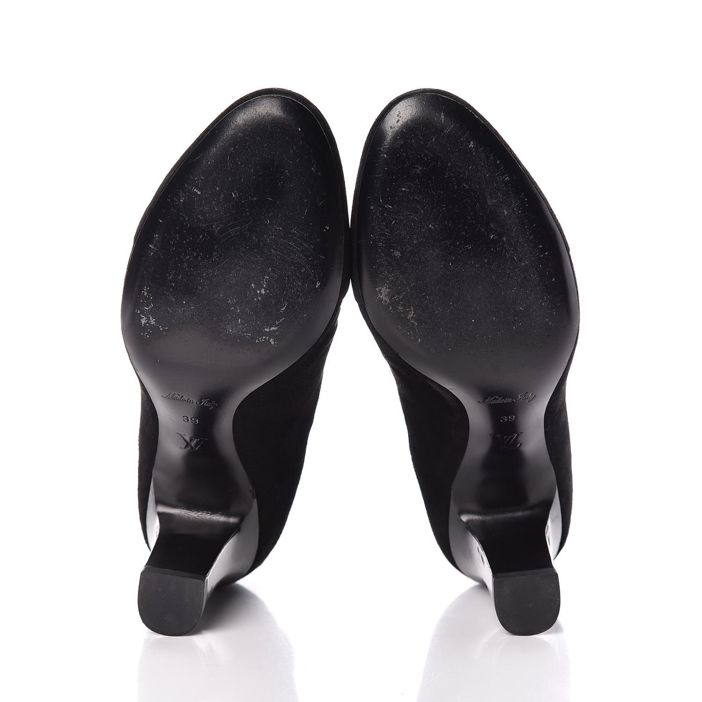 Suede Monogram Uniformes Cap Toe Chelsea 75mm Ankle Boots 39 Black