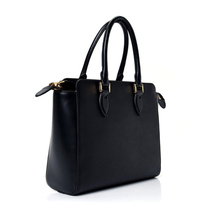 Prada Saffiano Soft Calfskin Small Zippered Tote Black 2 of 4