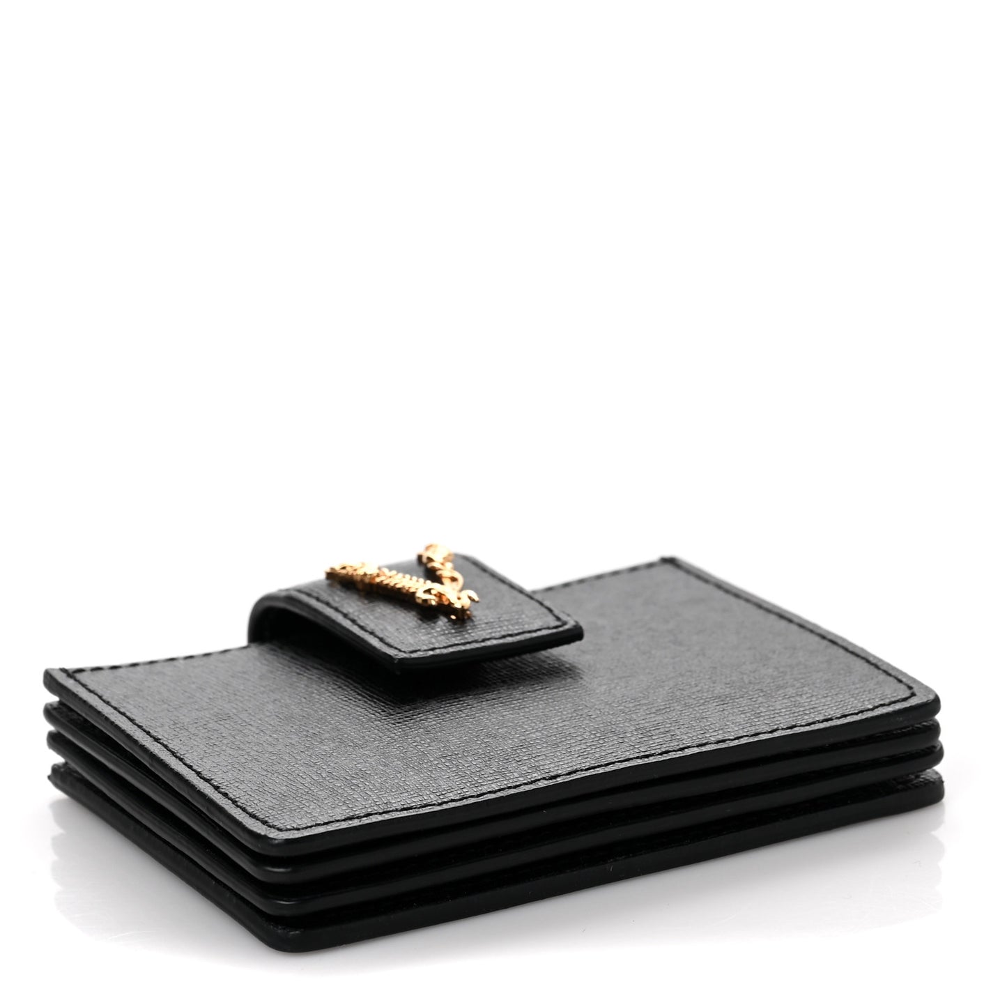Calfskin Virtus Gusset Wallet Black